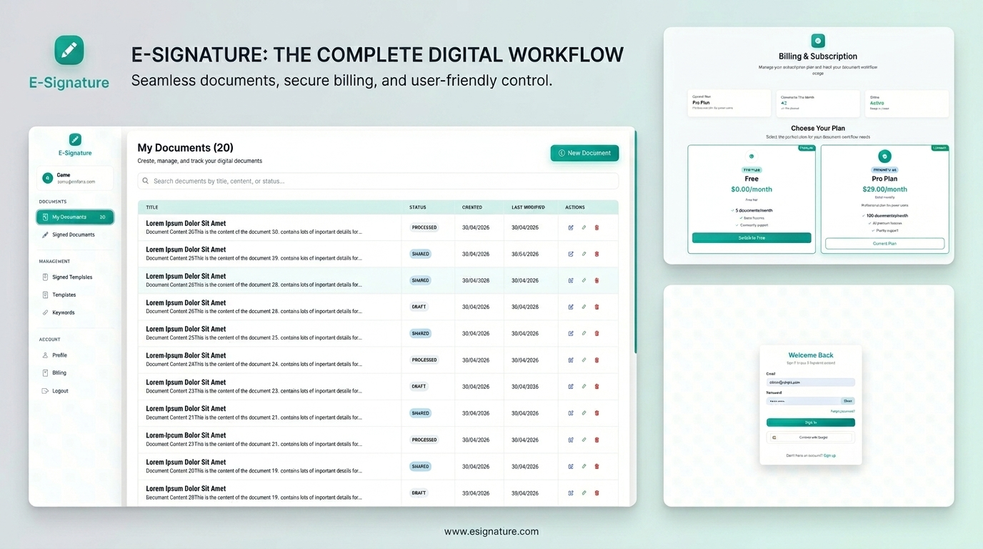 E-Signature Tool interface preview