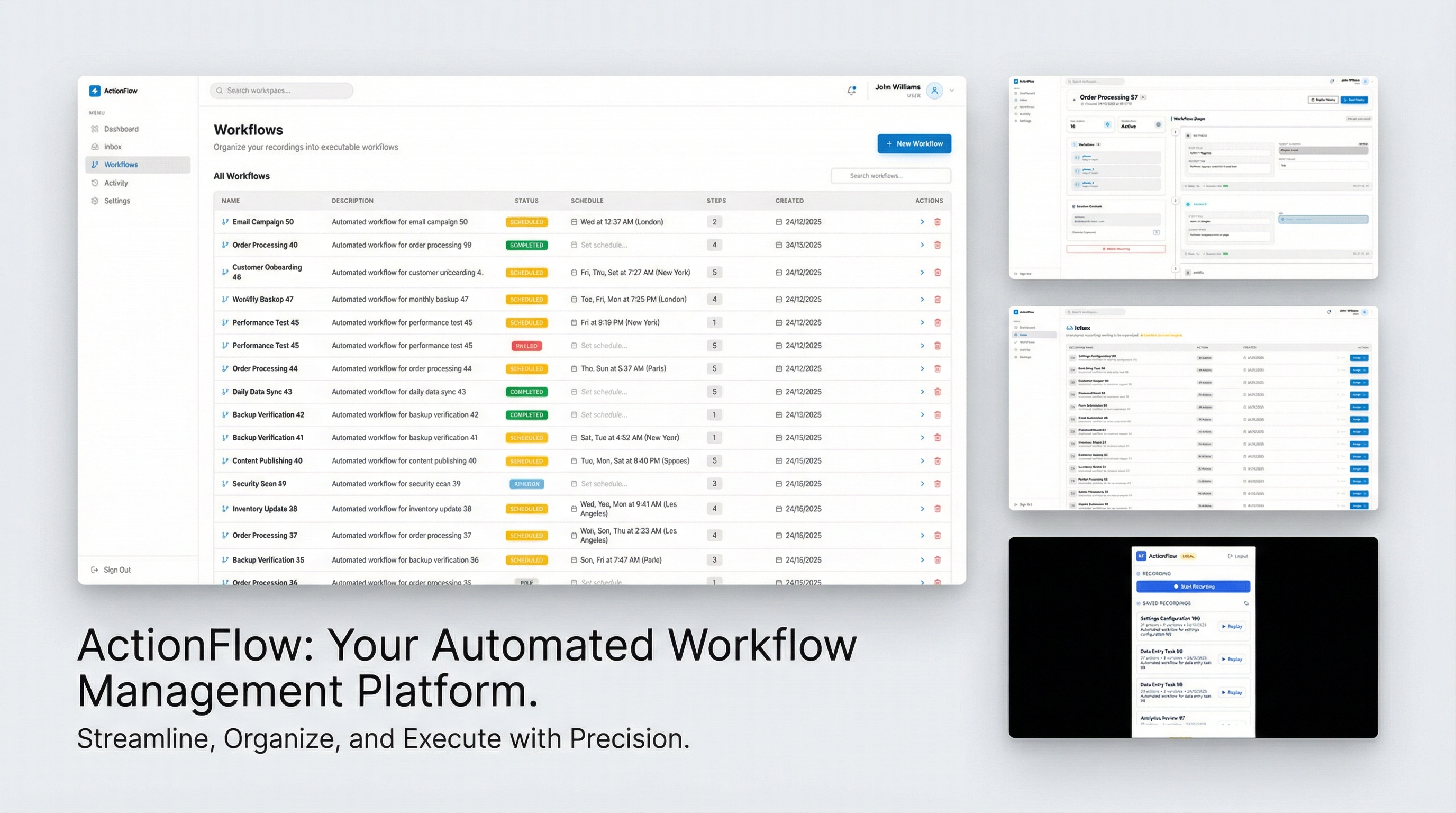 ActionFlow interface preview