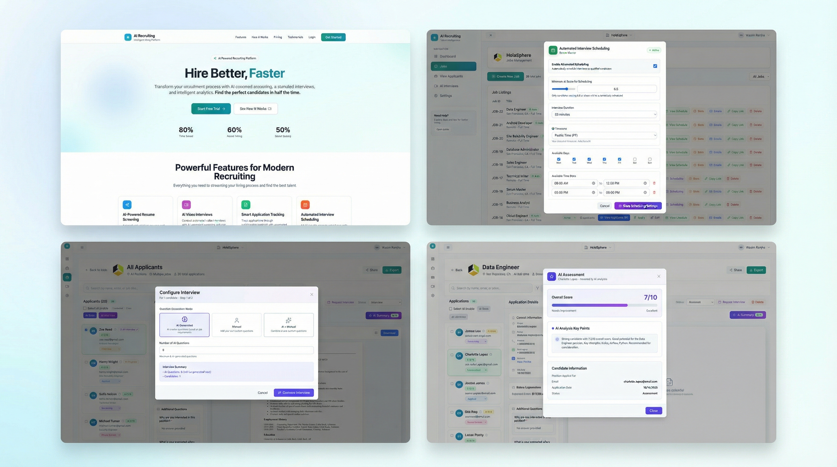 AI Recruiting Platform interface preview